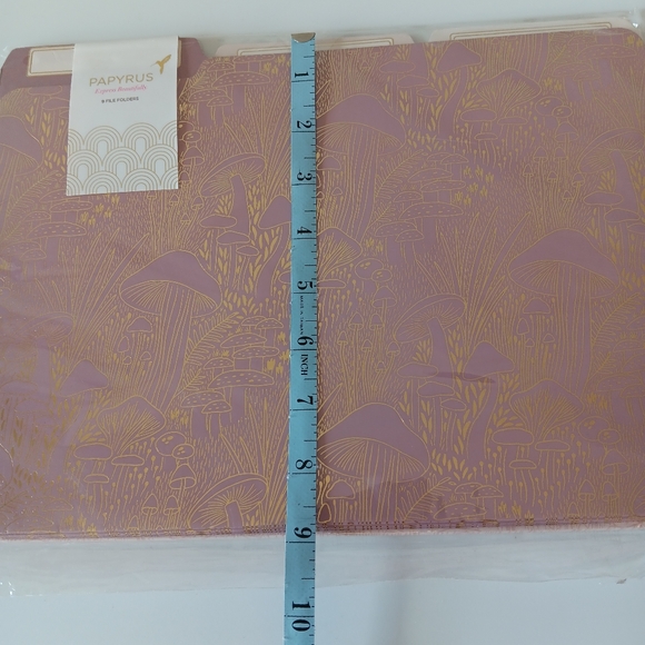 NEW Papyrus Tabbed File Folders Mushrooms Pink Gold White 9 Folders 3 Designs - Picture 5 of 5
